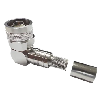 Conector Coaxial N Macho / Ángulo Recto / Plegable Hex. / Pin Cautivo / 50 Ohm / RG8-LMR400-CNT400