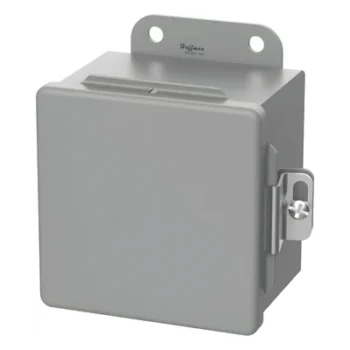 Gabinete de Bisagra Continua / NEMA 12 / 6 x 4 x 3 in (152 x 102 x 76 mm) / Acero Dulce / Montaje en Pared / Abrazaderas Atornilladas