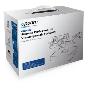 Kit TurboHD / DVR 4 Canales / 1080p Lite / 4 Cámaras Bala con Micrófono Integrado / IR 20 m (65.6 ft) / IP66 / Audio por Coaxitron