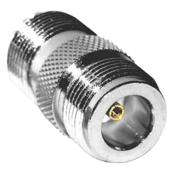 Adaptador Coaxial en Línea / N Hembra a UHF Hembra (SO-239) / Cuerpo Bronce Plateado / Contacto Oro / Aislante Teflón