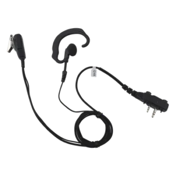 Micrófono de Solapa con Auriculares / Gancho de Oreja Suave / Cable Retráctil 2.5' (0.76 m) / Conector 2 Pines con Tornillos / Fibra Trenzada / Carcasa Policarbonato