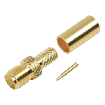 Conector Coaxial SMA / Hembra Inverso / Anillo Plegable / Cable RG-58/U / Recubrimiento Oro / Aislante Teflón