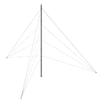 Torre Arriostrada de Piso / 3 m (9.8 ft) de Altura / Carga Axial 350 kg / Resistencia Viento 200 km/h / Galvanizado Electrolítico ASTM B-633 / 1 Tramo