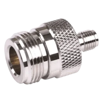 Adaptador RF en Línea / Conector SMA Hembra a N Hembra / Cuerpo Bronce Niquelado / Contacto Oro / Aislante Teflón