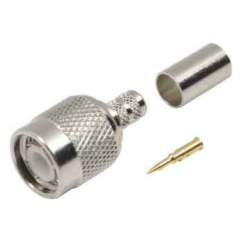Conector TNC Macho / Anillo Plegable / LMR-240 RG-8/X Belden 9258 / Níquel Oro Delrin