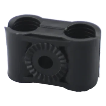 Sujetador Plástico para Cable Coaxial / 1/2 in / Doble Canal / Varilla 3/8' o M10 / Paquete 10 Piezas