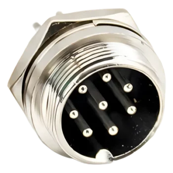 Conector Socket Hembra / 8 Contactos Macho / Soldable / Seguro Roscable / 3.5 x 1.7 cm / 0.46 oz