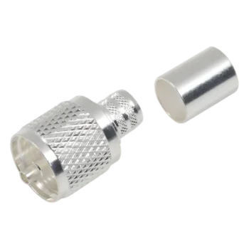 Conector UHF Macho / Anillo Plegable / RG-8, RG-213/U, BELDEN 8237, 8267 / Cuerpo Bronce Niquelado