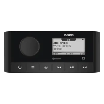 Sistema de Audio Marino / Pantalla LCD 2.3" / Bluetooth y ANT / 180 W Pico / 22 W RMS x 4 / 2 Zonas Multi-Zone / IPX6 e IPX7 / Compatible con AM, FM, DAB+, AUX / Actualizaciones Inalámbricas