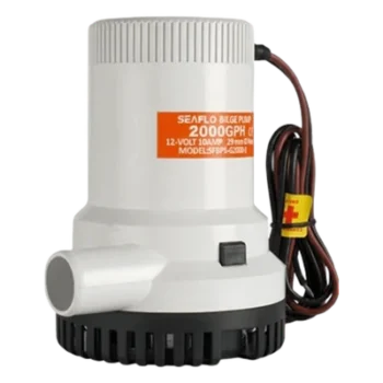 Bomba de Achique / 2000 GPH (7571 LPH) / 12V CD / Eje de Acero Inoxidable / Operación en Seco / Anti-Airlock / Certificación ISO 8849