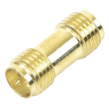 Adaptador Coaxial RF / SMA Hembra Inverso a SMA Hembra Inverso / Montaje en Línea / Cuerpo Bronce con Oro / Aislante Teflón
