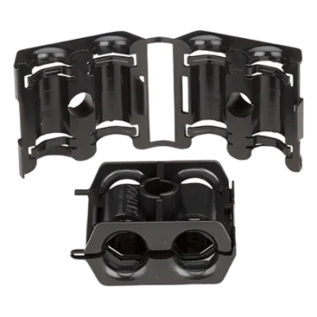 Sujetador Doble para Cable / 9-12 mm (0.35-0.47 in) / Click-On / M8 / -40°C a +85°C / Paquete 10 pzas