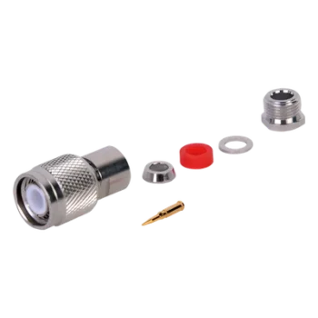Conector TNC Macho / Rosca Izquierda / Bronce Niquelado / Teflón / RG-58/U, RG-142/U