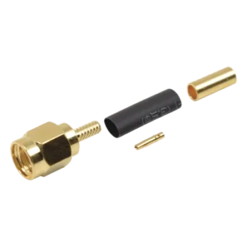 Conector SMA Macho Inverso / Anillo Plegable / Bronce con Oro / RG-174/U, RG-316/U