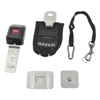Soporte de Seguridad en Cinturón para Tablets / Acceso <1 Segundo / Adhesivo VHB 90 lbs/pulg² / Hebilla Bloqueable / Cable de Seguridad Incluido