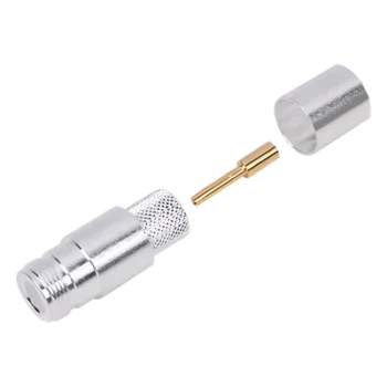 Conector RF / N Hembra / Anillo Plegable / LP600 LMR-600 7977A CNT-600 / Cuerpo Bronce Plateado / Contacto Oro