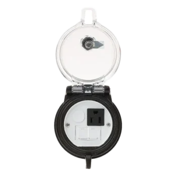 Dispositivo Circular de Puertos de Acceso a Datos / 2 Espacios Mini-Com / Receptáculo NEMA 5-15R / IP66 / 3" de Diámetro