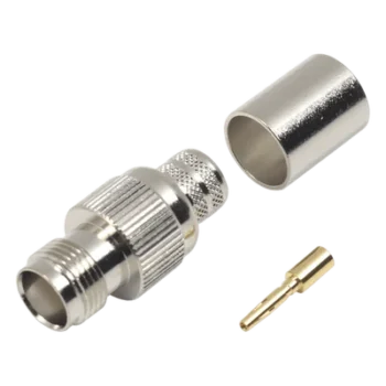 Conector TNC Hembra / Anillo Plegable / Bronce Niquelado / Contacto Oro / Teflón / 9913, 7810A, 8214, CNT-400, RG8/U-SYS, RFLASH-1113