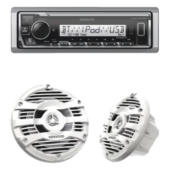 Kit Estéreo Marino Bluetooth / 50 W RMS por Canal / Bocinas 6.5' (16.5 cm) / Tweeter 1' (2.54 cm) / Ecualizador 13 Bandas / USB y Auxiliar Frontal