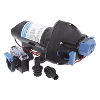 Bomba de Agua a Presión / 12 Vcd / Caudal 7 L/min (1.5 GPM) / Presión 2-35 psi / Autocebante 1.8 m (5.9 ft) / Sin Tanque Acumulador