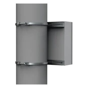 Kit de Fijación para Postes / Acero Galvanizado / Carga Máxima 900 N / Diámetro Poste 80-250 mm (3.15-9.84 in) / 2 Perfiles + Accesorios