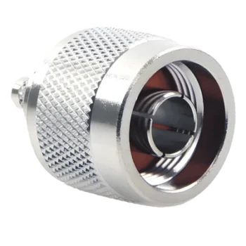 Conector Coaxial N Macho / Anillo Plegable / Cable RG-142/U / Frecuencia 11 GHz / Cuerpo Bronce Niquelado / Contacto Oro / Aislante Teflón