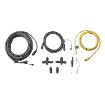 Kit de Red NMEA 2000 / Cable Principal 6 m (19.7 ft) / Cable Caída 2 m (6.6 ft) / Cable Alimentación 2 m (6.6 ft) / 2 Conectores en T / Conectores Macho y Hembra