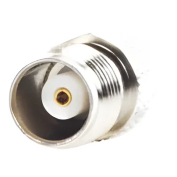 Adaptador de RF / Conector TNC Hembra a SMA Macho / Montaje en Línea / Cuerpo Bronce Niquelado / Contacto Oro / Aislante Teflón
