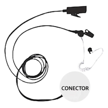 Kit Micrófono-Audífono Profesional / 2 Cables / Tubo Acústico Transparente / PTT Integrado / Kevlar Reforzado / Compatible VOX