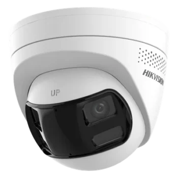Cámara Turret IP / 6 Megapixel / Dual Lente 2.8 mm / Panorámica 180° / IR 30 m (98.4 ft) / Luz Blanca 30 m (98.4 ft) / IP67 / Audio Bidireccional / PoE
