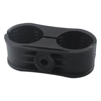 Sujetador Plástico para Cable Coaxial / 2 Cables / 2-1/4" / Ajuste 2.48 a 2.56 in (63 a 65 mm) / Montaje Varilla 3/8" o M10