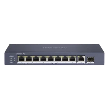 Switch PoE+ / 7 Puertos Gigabit 802.3af/at 30W / 2 Puertos Hi-PoE 90W / 1 Puerto Uplink Gigabit / 1 Puerto SFP / Modo Extendido 300 m (984 pies) / 110 W Total