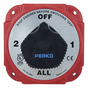 Switch Selector de Batería y Alternador / 380 A Continuos / 850 A Intermitentes / 6-32 VCD / Ignición Protegida / 5.25 Pulgadas