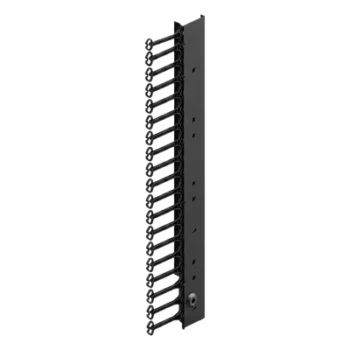 Organizador Vertical de Cables Rack / 48 UR / Acero Negro / Sección 95x208 mm / Capacidad 726 Cables / Fijación Flecha 1.75 pulg