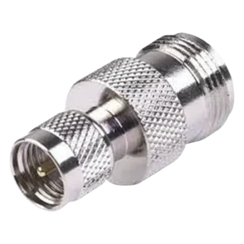 Adaptador en Línea, de Conector Mini-UHF Macho a N Hembra, Níquel/ Oro/ Teflón.