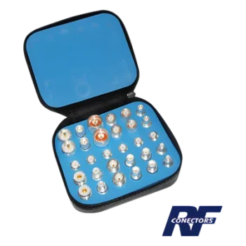 Kit de Adaptadores RF / 30 Piezas / Baño de Plata / UNIDAPT a UHF BNC TNC SMA N / Estuche Protector