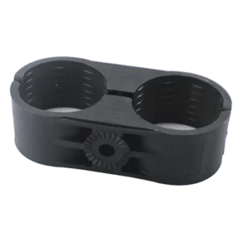 Sujetador Plástico para Cable Coaxial / Doble / 1-5/8" a 2" (51 mm) / Varilla Roscada 3/8" o M10 / Paquete de 10 Piezas