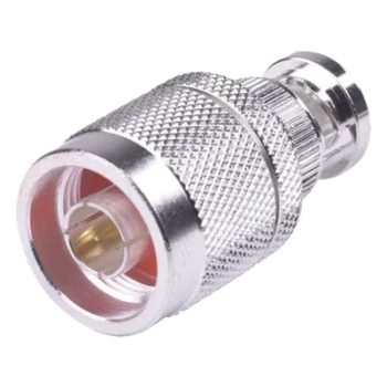 Adaptador Coaxial en Línea / N Macho a BNC Macho / Impedancia 50 Ω / Cuerpo Bronce Plateado / Contacto Oro / Aislante Teflón