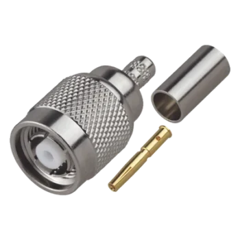 Conector TNC Macho Inverso / Anillo Plegable / RG-58/U / Níquel / Oro / Teflón