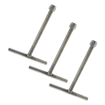 Juego de Anclas / Varilla Roscada 20x27 cm / Acero Galvanizado por Inmersión / 3 Piezas / 0.66 x 0.89 pies