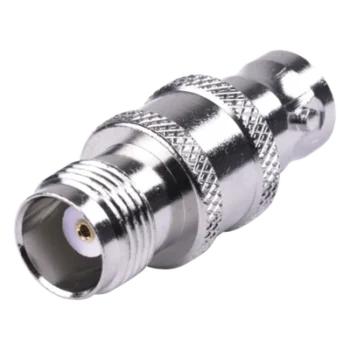 Adaptador Coaxial RF / TNC Hembra a BNC Hembra / Montaje en Línea / Cuerpo Bronce Niquelado / Contacto Oro / Aislante Teflón