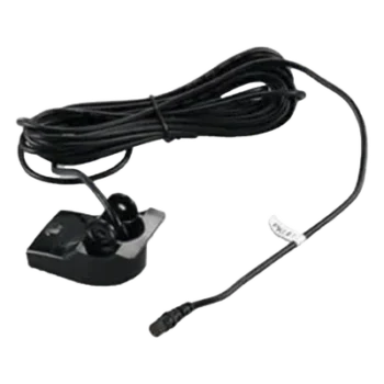 Transductor / Frecuencia 77/200 kHz / Potencia 500 W / Profundidad 1,900 pies (579 m) / Cable 30 pies (9.1 m) / Montaje Espejo