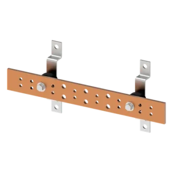 Barra de Tierra para Telecomunicaciones / Cobre Electrochapado / 0.25 x 2.00 x 16.00 pulgadas (6.4 x 50.8 x 406.4 mm) / 12 Puntos de Conexión / Incluye Soportes y Conectores / Anticorrosivo