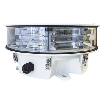 Baliza LED de Obstáculos Intensidad Media / 20,000 cd Blanco / 360° Horizontal / IR 246 mW/sr / IP66 NEMA 4 / AC / 656 ft Cobertura