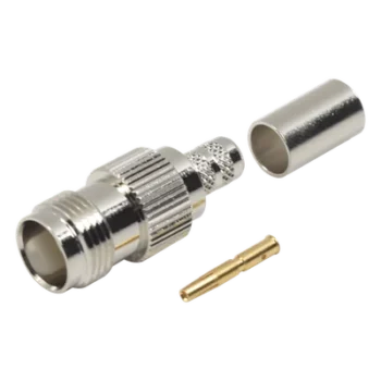 Conector RF Coaxial / TNC Hembra / Anillo Plegable / Cables RG-8/X, LMR-240 / Níquel-Oro-Delrin