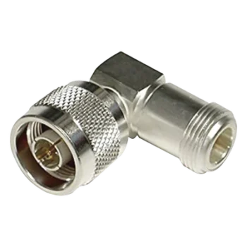 Adaptador en Ángulo Recto / N Macho a N Hembra / Cuerpo Bronce Plateado / Contacto Oro / Aislante Teflón