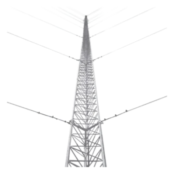 Torre Arriostrada de Piso / 57 m (187 ft) de Altura / 19 Tramos / Carga Axial 500 kg / Resistencia Viento 200 km/h / Galvanizado en Caliente