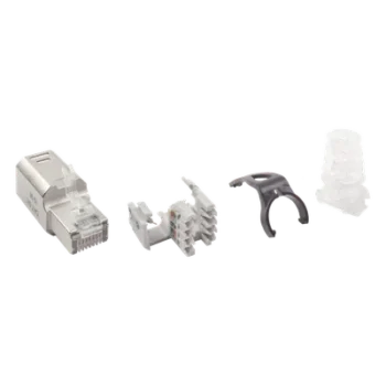 Conector RJ45 de Campo / Categoría 6A Blindado / 10G / Sin Bota / Terminación Rápida / UL 2043 Plenum / Guía de Color