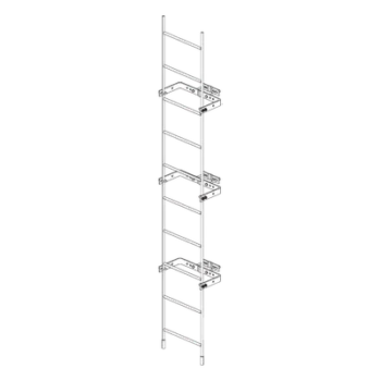 Escalera Externa Sólida / 3 m (10') / Secciones 1-12 / 3 Herrajes Sujetadores / Galvanizada en Caliente