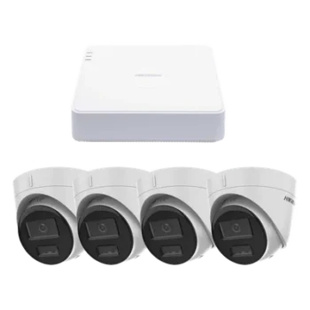 Kit de Videovigilancia IP / 2 Megapixel / NVR 4 Canales PoE+ / 4 Cámaras Turret / ColorVu 20 m (65.6 ft) / Audio Integrado / WDR 120 dB